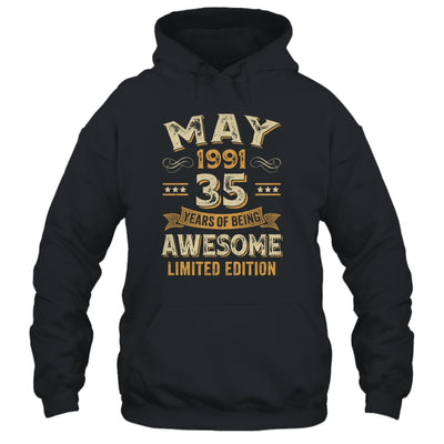 35 Years Awesome Vintage May 1991 35th Birthday Shirt & Hoodie | siriusteestore