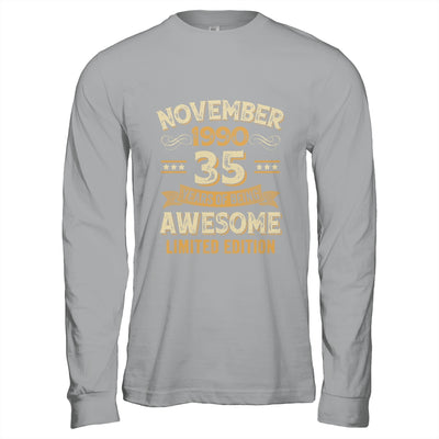 35 Years Awesome Vintage November 1990 35th Birthday Shirt & Hoodie | siriusteestore