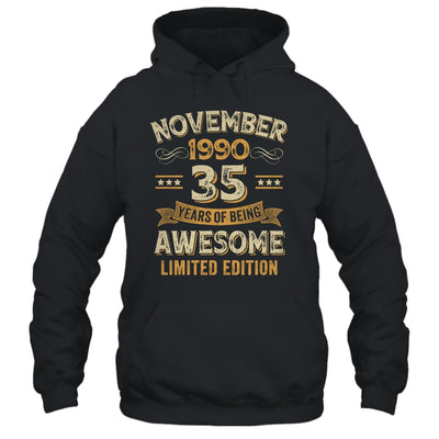 35 Years Awesome Vintage November 1990 35th Birthday Shirt & Hoodie | siriusteestore