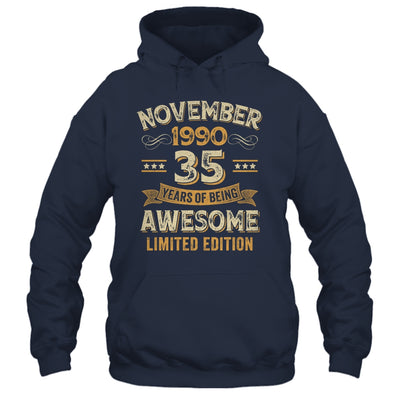 35 Years Awesome Vintage November 1990 35th Birthday Shirt & Hoodie | siriusteestore