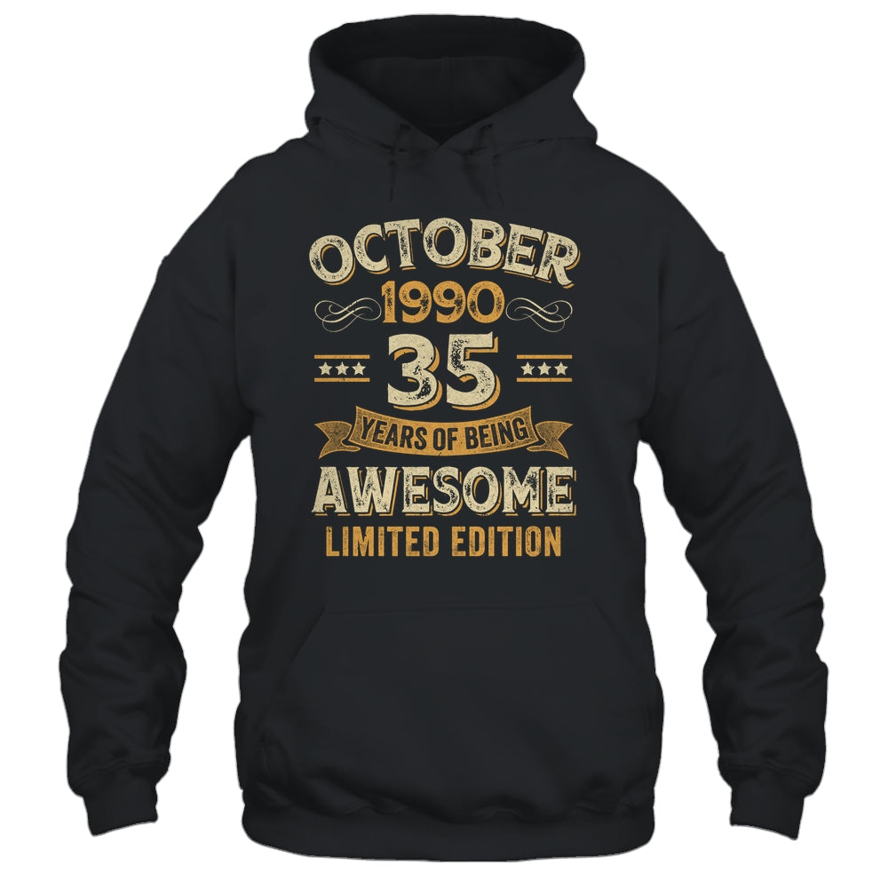 35 Years Awesome Vintage October 1990 35th Birthday Shirt & Hoodie | siriusteestore