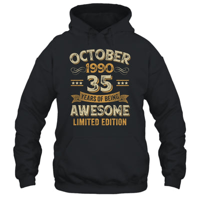 35 Years Awesome Vintage October 1990 35th Birthday Shirt & Hoodie | siriusteestore