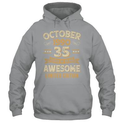 35 Years Awesome Vintage October 1990 35th Birthday Shirt & Hoodie | siriusteestore