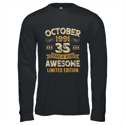 35 Years Awesome Vintage October 1991 35th Birthday Shirt & Hoodie | siriusteestore