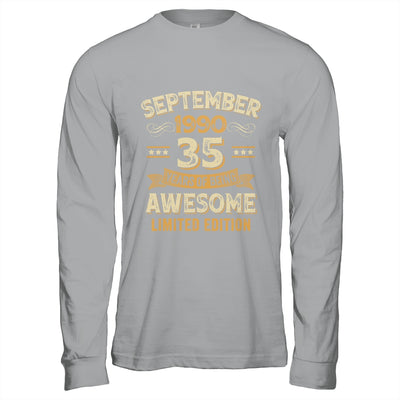35 Years Awesome Vintage September 1990 35th Birthday Shirt & Hoodie | siriusteestore