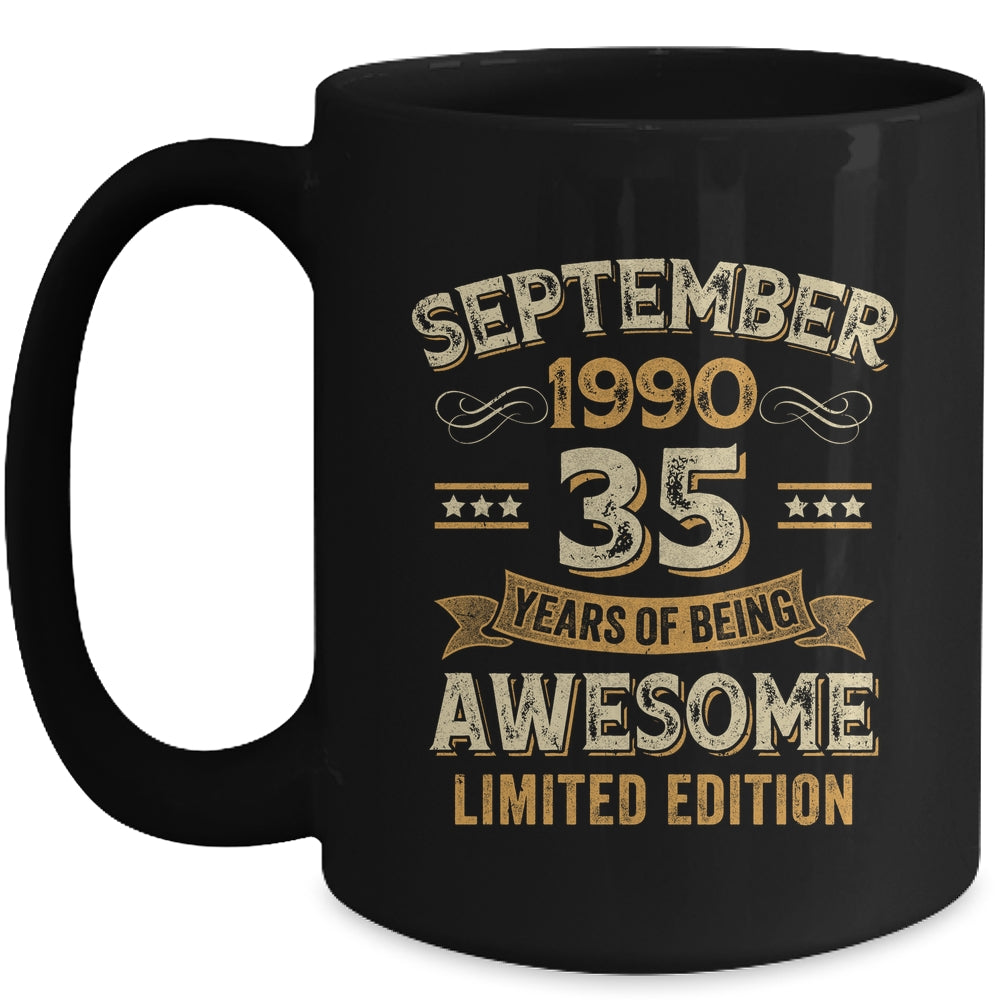35 Years Awesome Vintage September 1990 35th Birthday Mug | siriusteestore