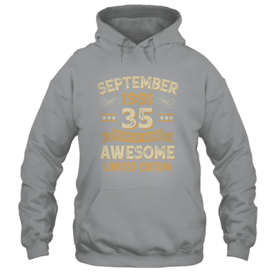 35 Years Awesome Vintage September 1991 35th Birthday Shirt & Hoodie | siriusteestore