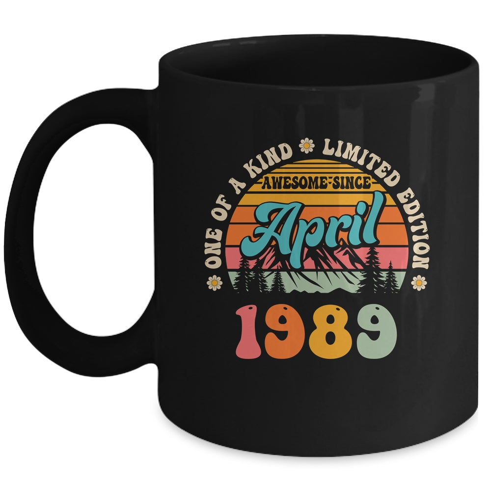 35 Years Old Awesome Since April 1989 35th Birthday Groovy Mug | siriusteestore