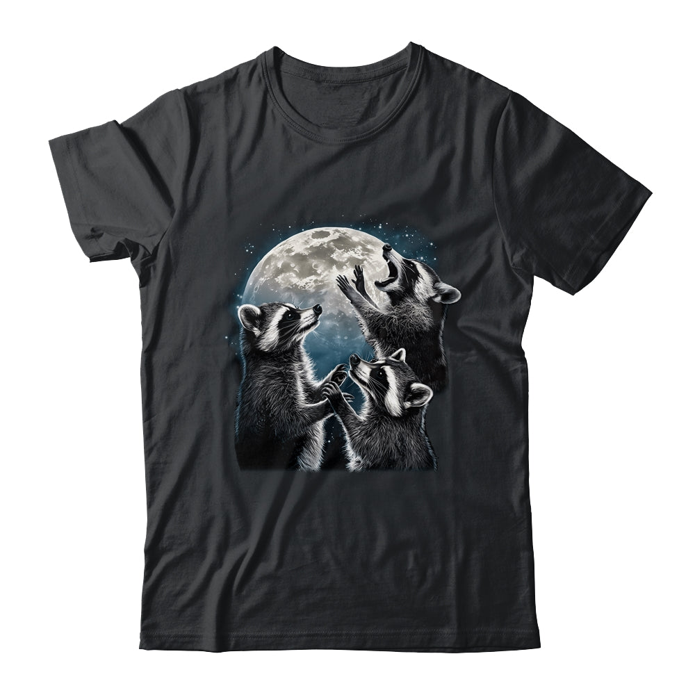 3 Racoon Moon Howling Racoon Head Funny Racoons Men Women Shirt & Hoodie | siriusteestore