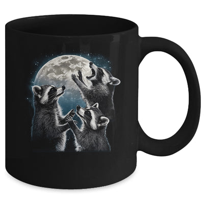 3 Racoon Moon Howling Racoon Head Funny Racoons Men Women Mug | siriusteestore
