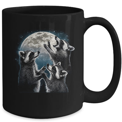 3 Racoon Moon Howling Racoon Head Funny Racoons Men Women Mug | siriusteestore