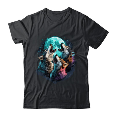 3 Wolf Moon Howling Wolf Head Funny Wolves For Men Women Shirt & Hoodie | siriusteestore