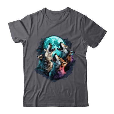 3 Wolf Moon Howling Wolf Head Funny Wolves For Men Women Shirt & Hoodie | siriusteestore