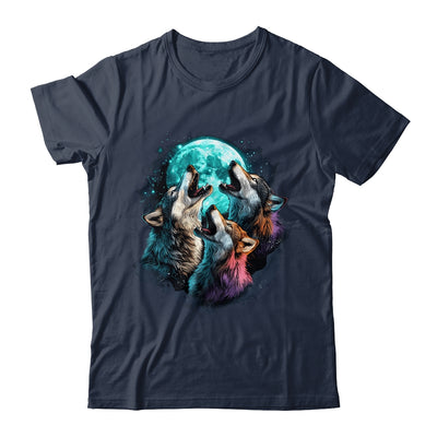 3 Wolf Moon Howling Wolf Head Funny Wolves For Men Women Shirt & Hoodie | siriusteestore