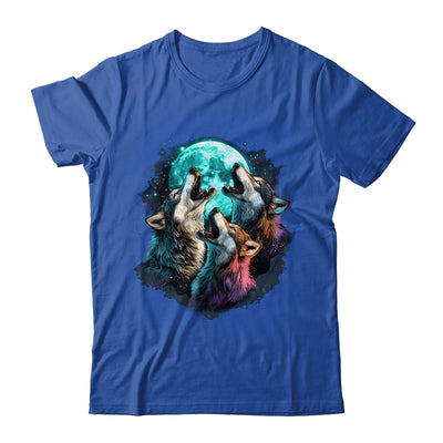 3 Wolf Moon Howling Wolf Head Funny Wolves For Men Women Shirt & Hoodie | siriusteestore