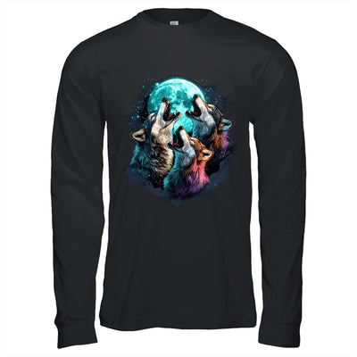 3 Wolf Moon Howling Wolf Head Funny Wolves For Men Women Shirt & Hoodie | siriusteestore