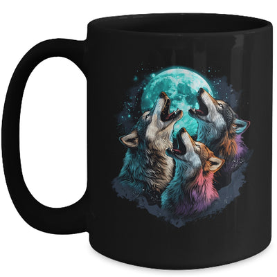 3 Wolf Moon Howling Wolf Head Funny Wolves For Men Women Mug | siriusteestore