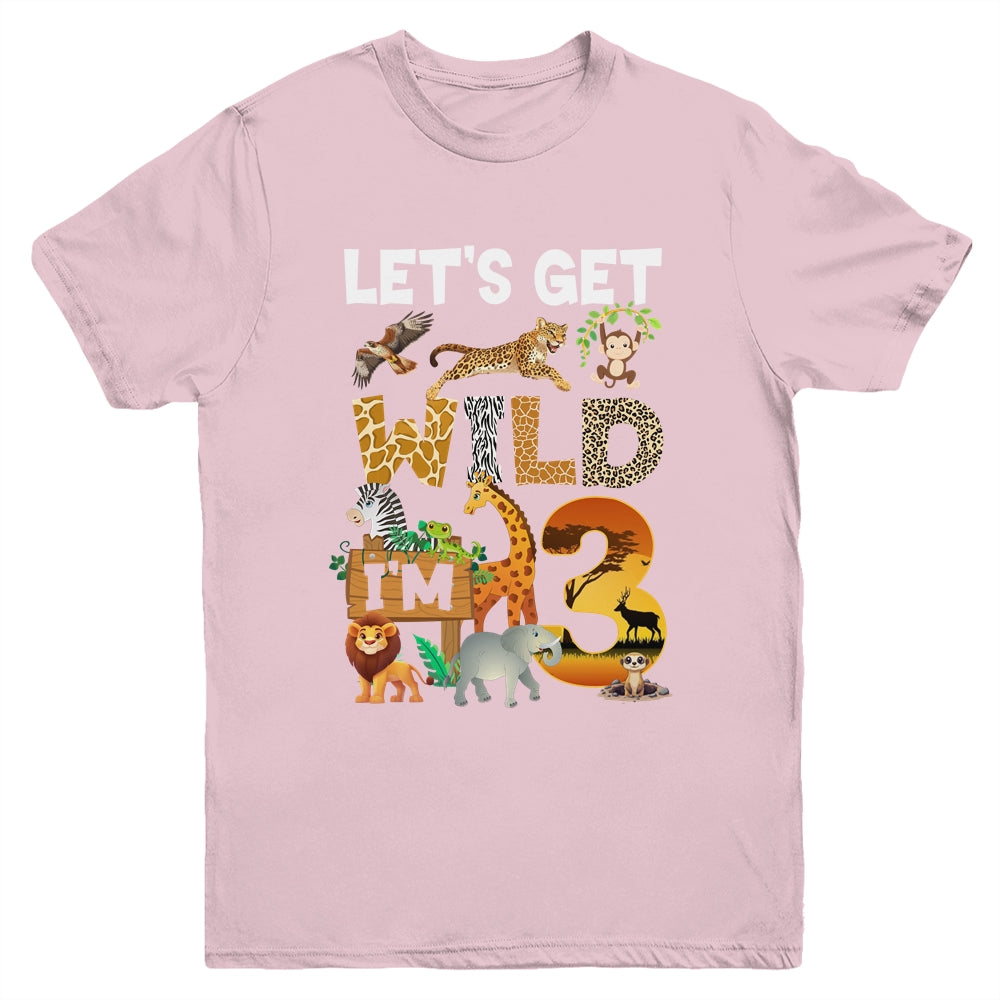 3 Year Old Zoo Birthday Safari Jungle Animal 3rd Bday Youth Shirt | siriusteestore