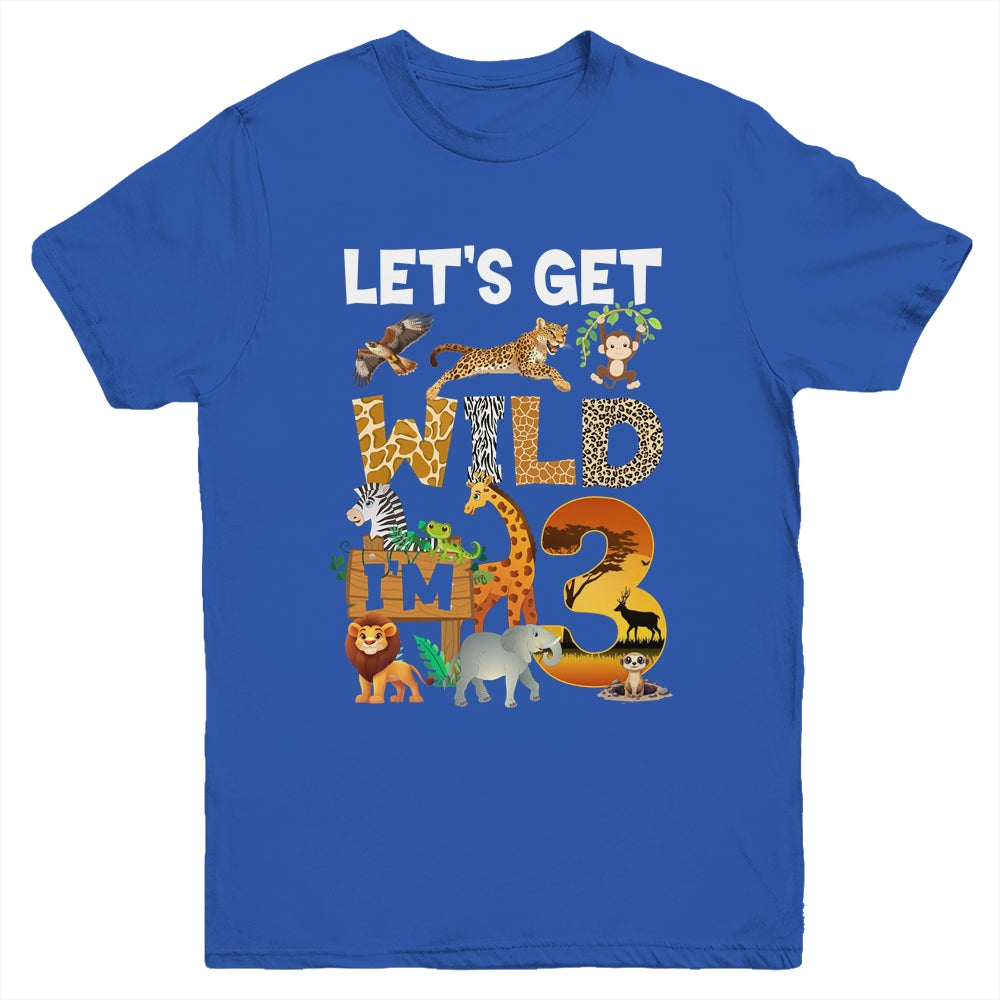 3 Year Old Zoo Birthday Safari Jungle Animal 3rd Bday Youth Shirt | siriusteestore