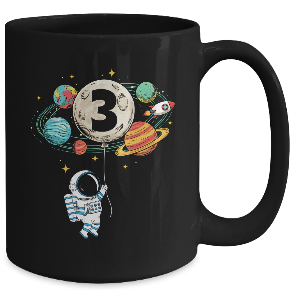 3 Years Old Birthday Boy Astronaut Space 3rd Birthday Mug | siriusteestore