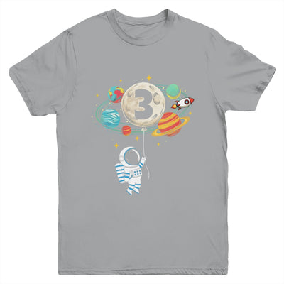 3 Years Old Birthday Boy Astronaut Space 3rd Birthday Youth Shirt | siriusteestore