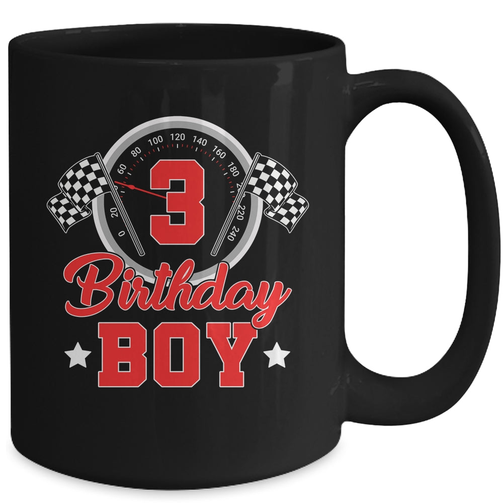 3rd Birthday Boy Race Car Birthday Racing Car Flag Mug | siriusteestore