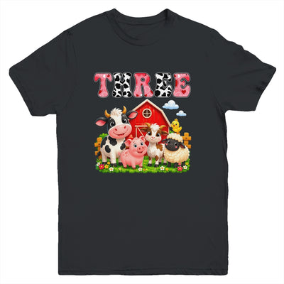 3rd Birthday Two Years Old Farm Theme Party Cow Birthday Youth Shirt | siriusteestore