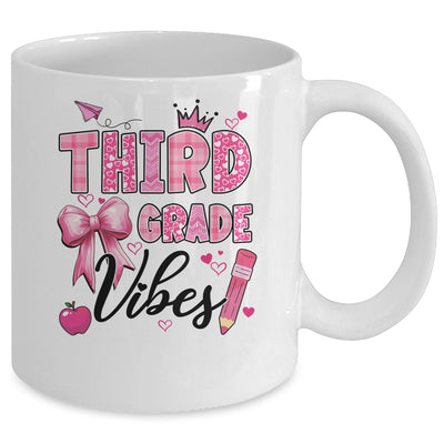 3rd Third Grade Vibes Back To School Coquette Teacher Girl Mug | siriusteestore
