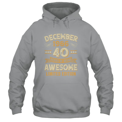 40 Years Awesome Vintage December 1986 40th Birthday Shirt & Hoodie | siriusteestore