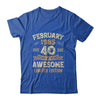 40 Years Awesome Vintage February 1985 40th Birthday Shirt & Hoodie | siriusteestore
