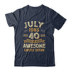 40 Years Awesome Vintage July 1985 40th Birthday Shirt & Hoodie | siriusteestore