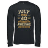 40 Years Awesome Vintage July 1985 40th Birthday Shirt & Hoodie | siriusteestore