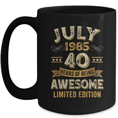 40 Years Awesome Vintage July 1985 40th Birthday Mug | siriusteestore