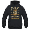 40 Years Awesome Vintage July 1985 40th Birthday Shirt & Hoodie | siriusteestore