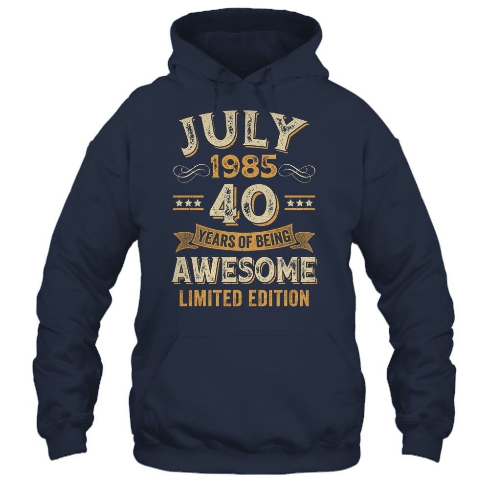 40 Years Awesome Vintage July 1985 40th Birthday Shirt & Hoodie | siriusteestore