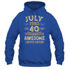 40 Years Awesome Vintage July 1985 40th Birthday Shirt & Hoodie | siriusteestore