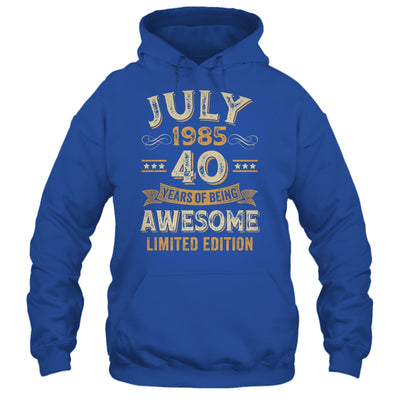 40 Years Awesome Vintage July 1985 40th Birthday Shirt & Hoodie | siriusteestore