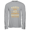 40 Years Awesome Vintage March 1985 40th Birthday Shirt & Hoodie | siriusteestore