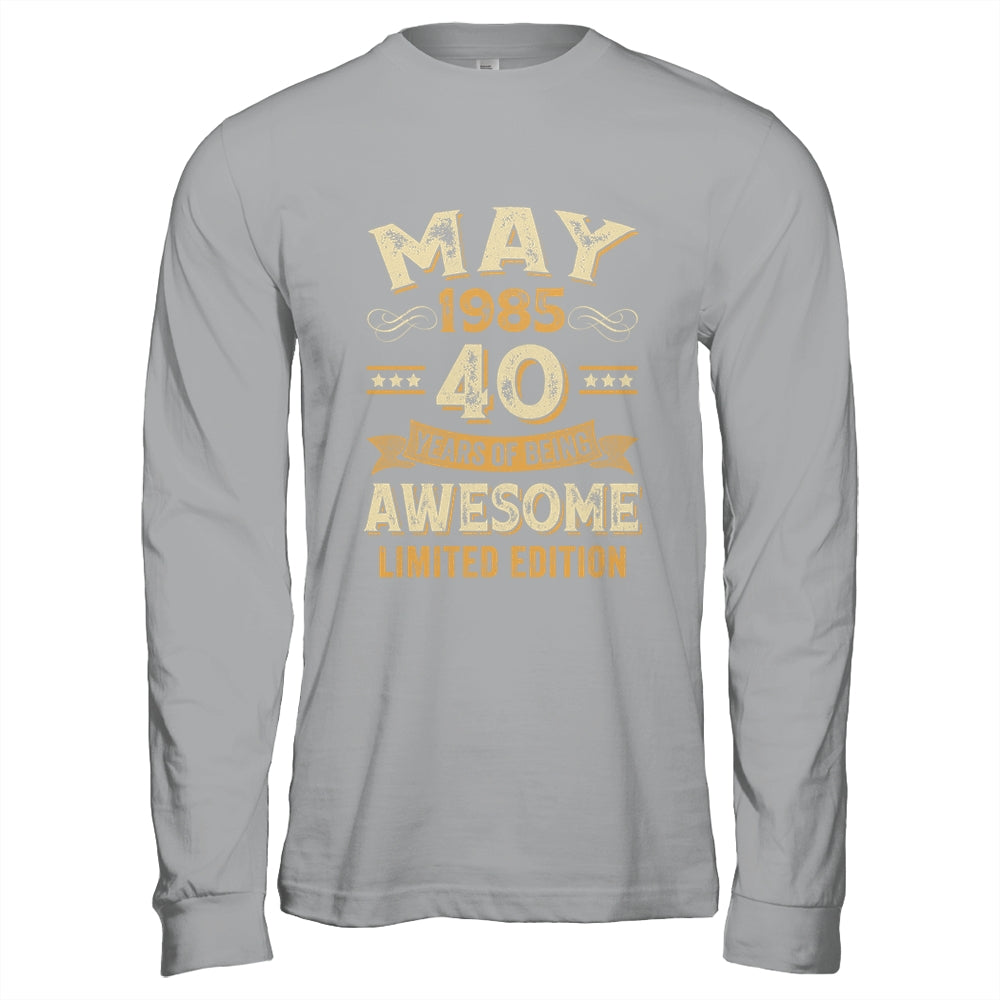 40 Years Awesome Vintage May 1985 40th Birthday Shirt & Hoodie | siriusteestore