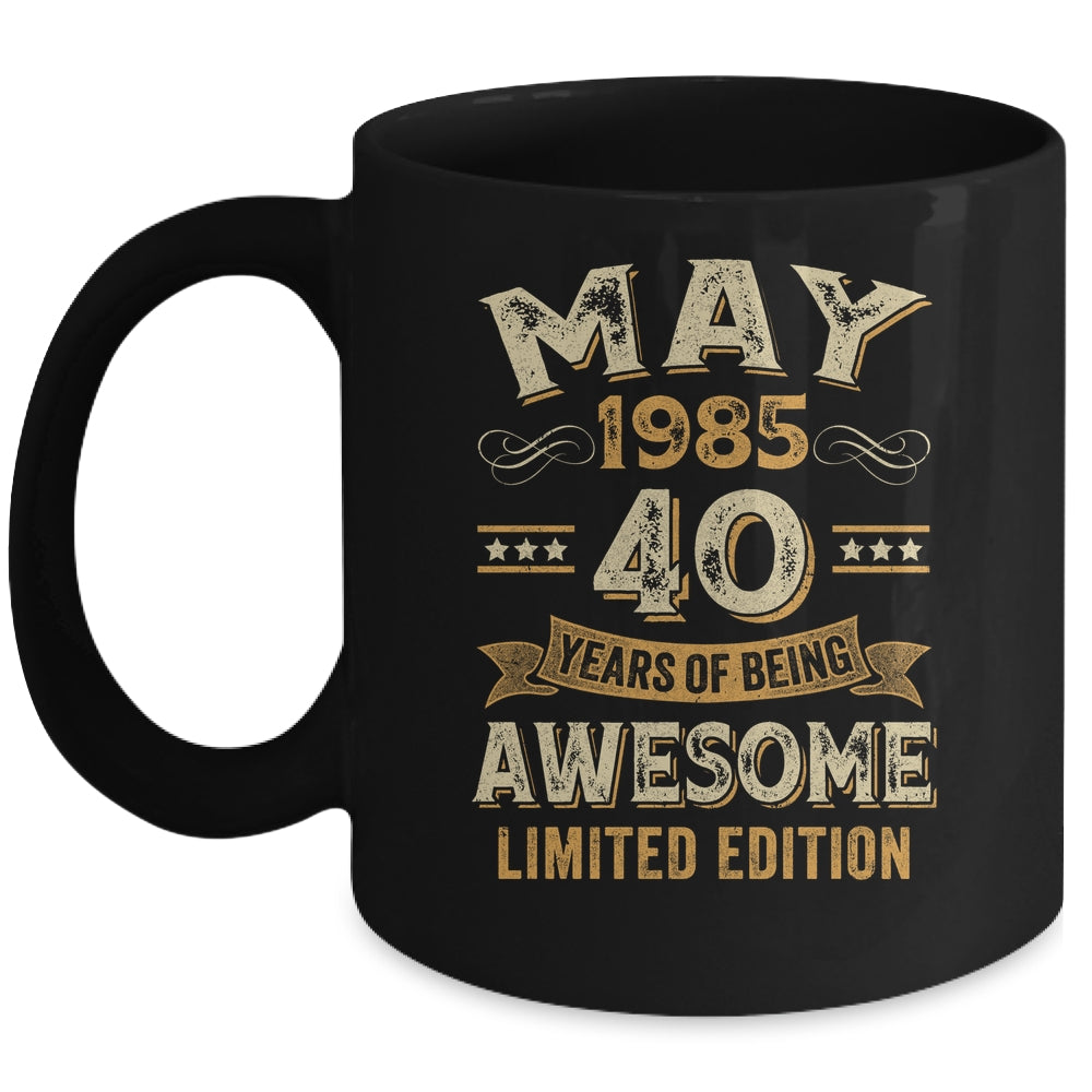 40 Years Awesome Vintage May 1985 40th Birthday Mug | siriusteestore
