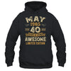 40 Years Awesome Vintage May 1985 40th Birthday Shirt & Hoodie | siriusteestore