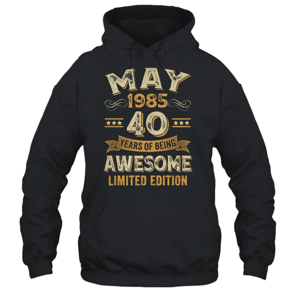40 Years Awesome Vintage May 1985 40th Birthday Shirt & Hoodie | siriusteestore
