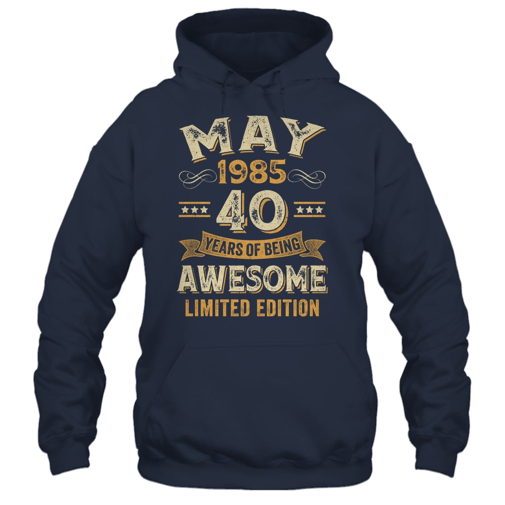 40 Years Awesome Vintage May 1985 40th Birthday Shirt & Hoodie | siriusteestore