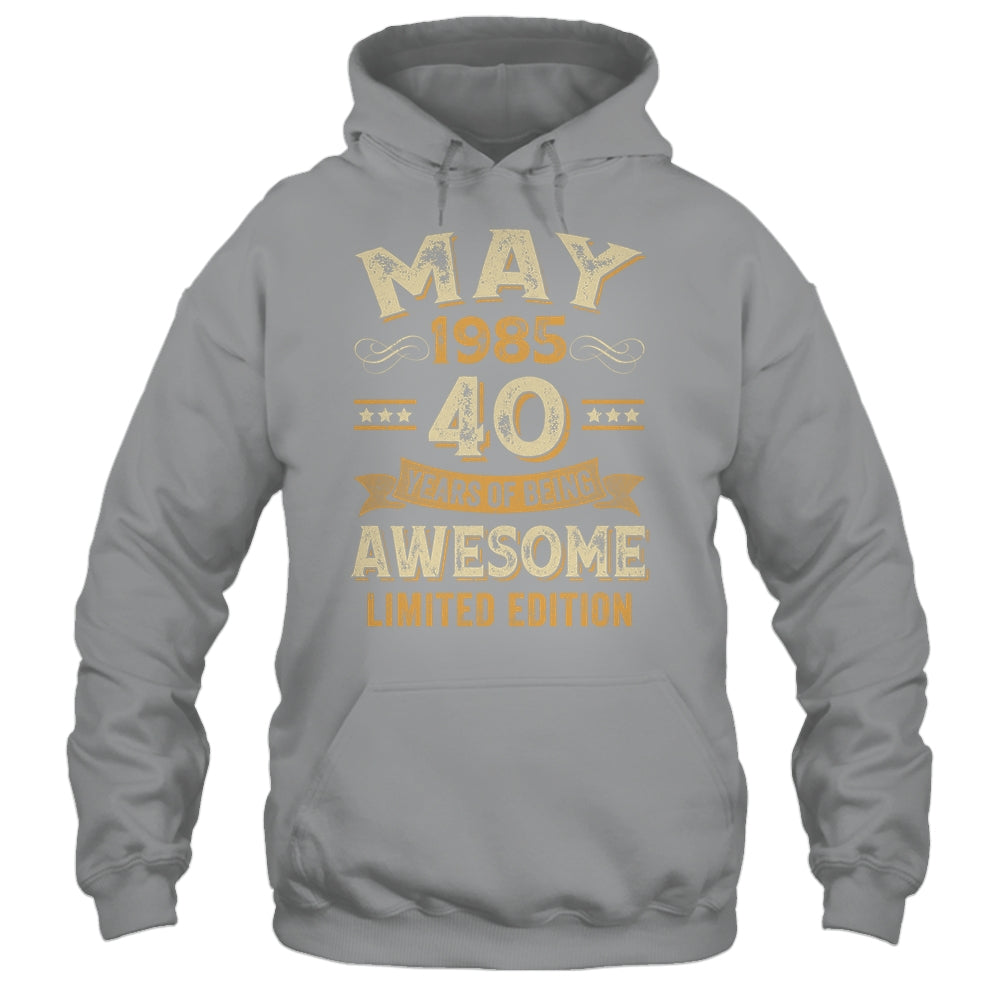 40 Years Awesome Vintage May 1985 40th Birthday Shirt & Hoodie | siriusteestore