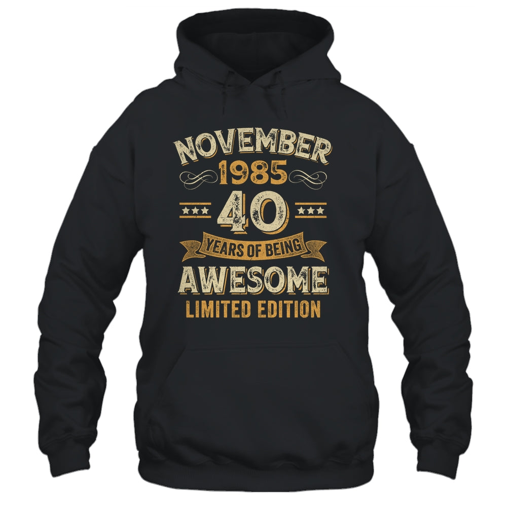 40 Years Awesome Vintage November 1985 40th Birthday Shirt & Hoodie | siriusteestore