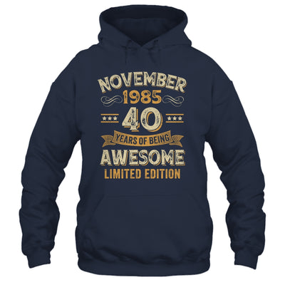40 Years Awesome Vintage November 1985 40th Birthday Shirt & Hoodie | siriusteestore