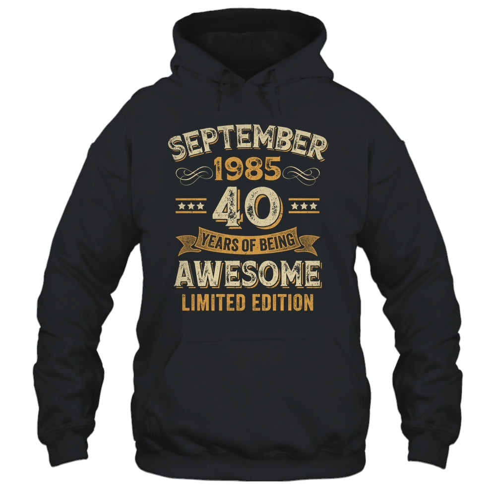40 Years Awesome Vintage September 1985 40th Birthday Shirt & Hoodie | siriusteestore
