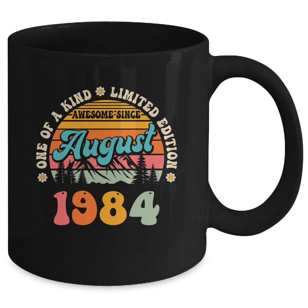 40 Years Old Awesome Since August 1984 40th Birthday Groovy Mug | siriusteestore