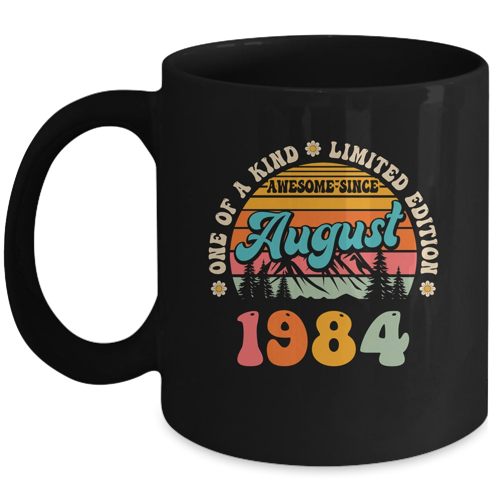 40 Years Old Awesome Since August 1984 40th Birthday Groovy Mug | siriusteestore