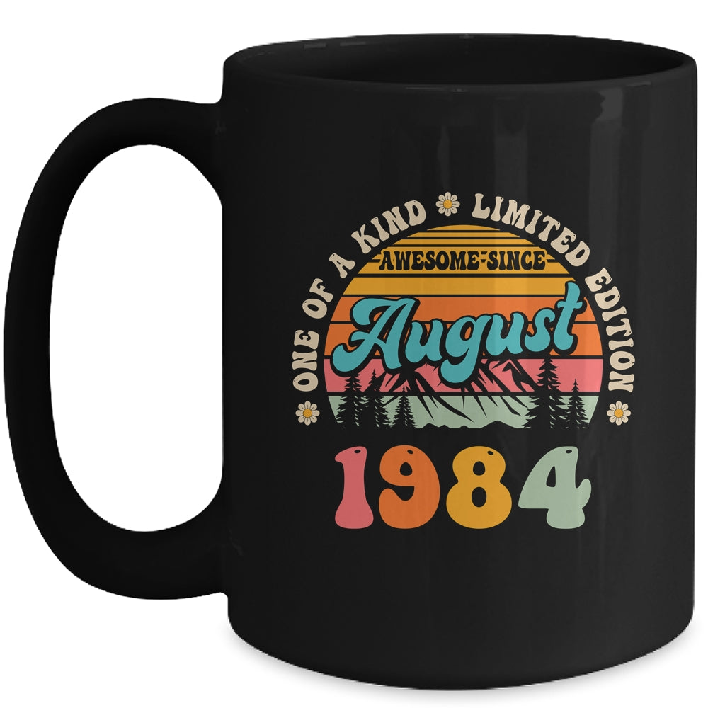40 Years Old Awesome Since August 1984 40th Birthday Groovy Mug | siriusteestore